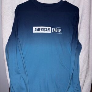 American Eagle Outfitters Gradient Blue Long Sleeve Tee